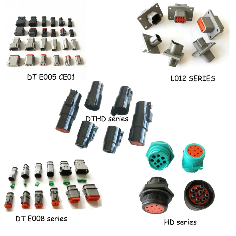 Automotive connector DT Series 2 pin to 3 4 5 6 8 12 pin Waterproof Male Female Deutsch Connector 22-16AWG