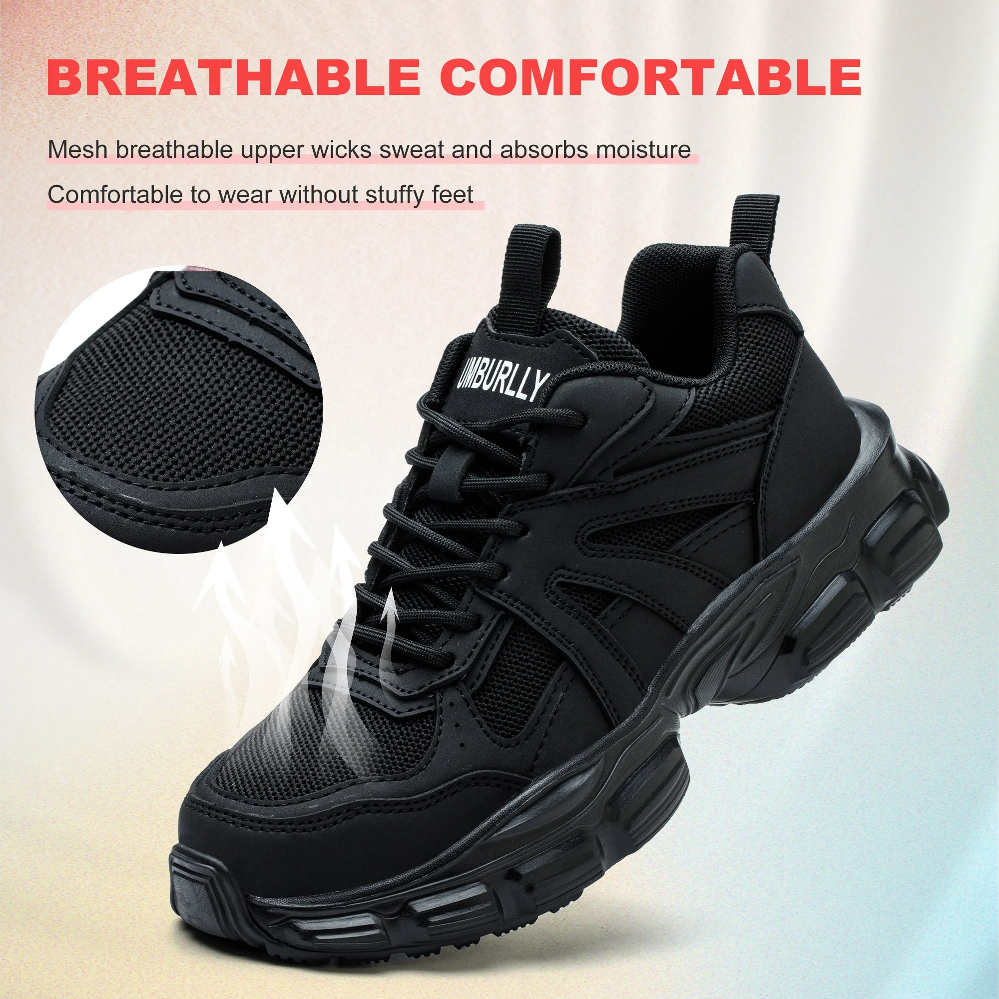 breathable light weight safety shoes steel toe for men work shoe mens safety boots for workers