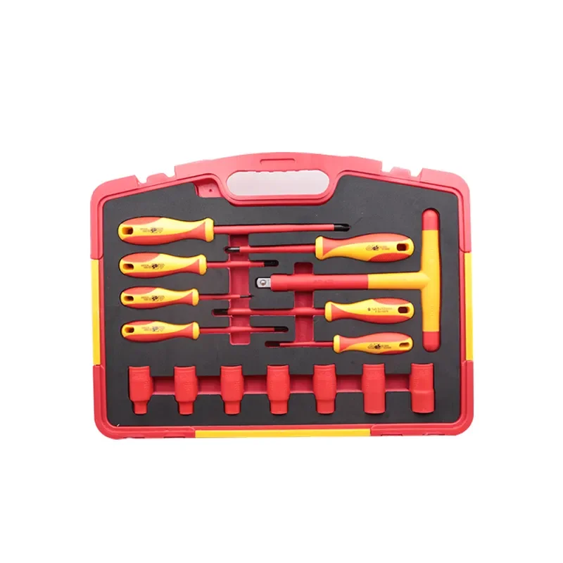 industrial Grade 24pieces 1000V VDE insulated electrician plier and screwdriver mechanical combination portable tools box set
