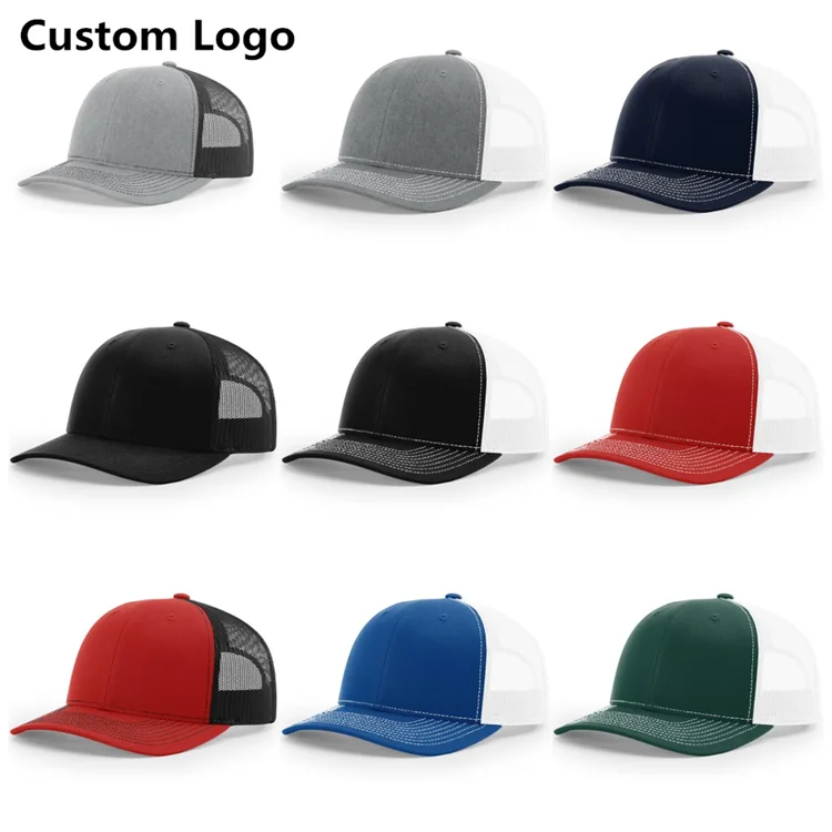 manufacturer golf gorras mesh 6 panel trukers cap  embroidery richardson 112 custom trucker hats
