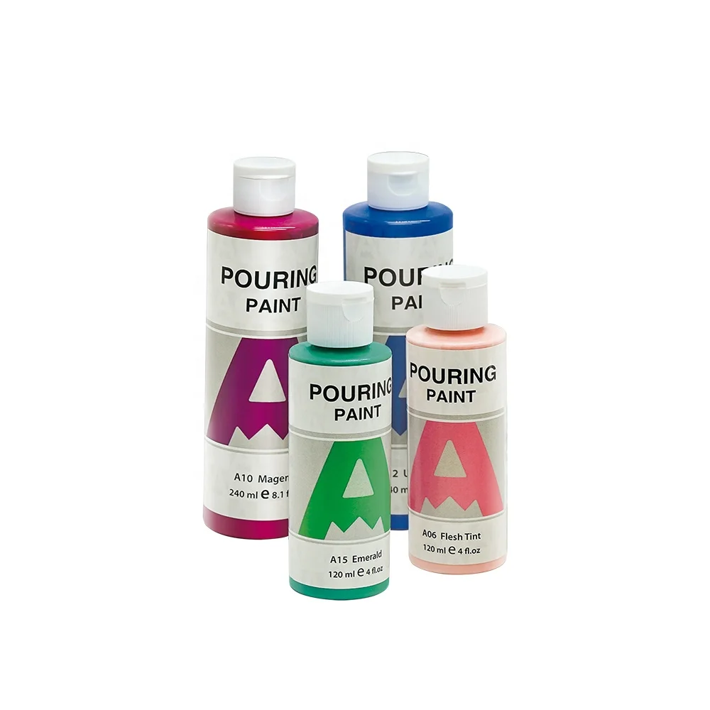 AUREUO Wholesale 120ml 4 Color Multi Theme Pre Mixed Creative DIY Acrylic Pouring Paints Kit