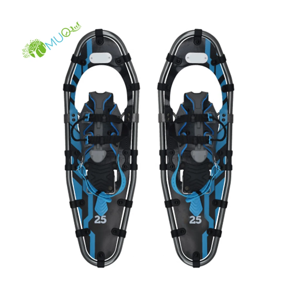 
YumuQ Hiking Snowshoes Aluminum All Terrain Snow Shoes and Heel Lift Riser for Mountain and Hiking Multiple Sizes 