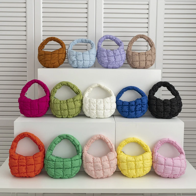 Soft Puffy Clouds Quilted Bag Wholesale Nylon Puffer Bag Lightweight Winter Padded Puffer Sling Tote Bag