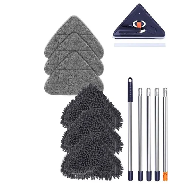 Plastic Mop Sweeper Dust Wet Dry Mop for Kitchen Bathroom Wall Cleaning with  Chenille