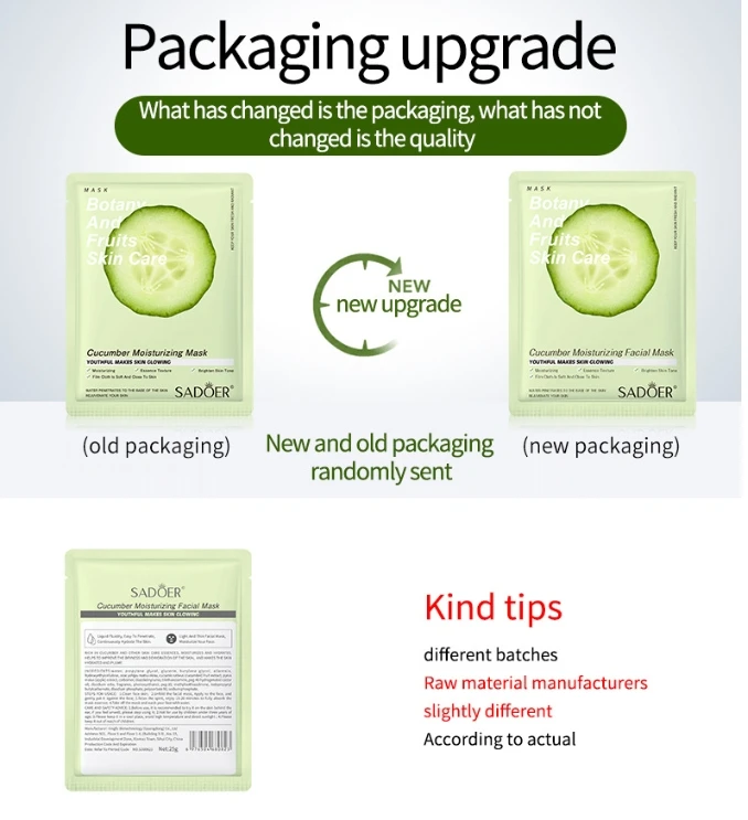 SADOER Private Label Plant Fruits Face Mask Moisturizing Skin Care Organic Mascarillasl Facial mask