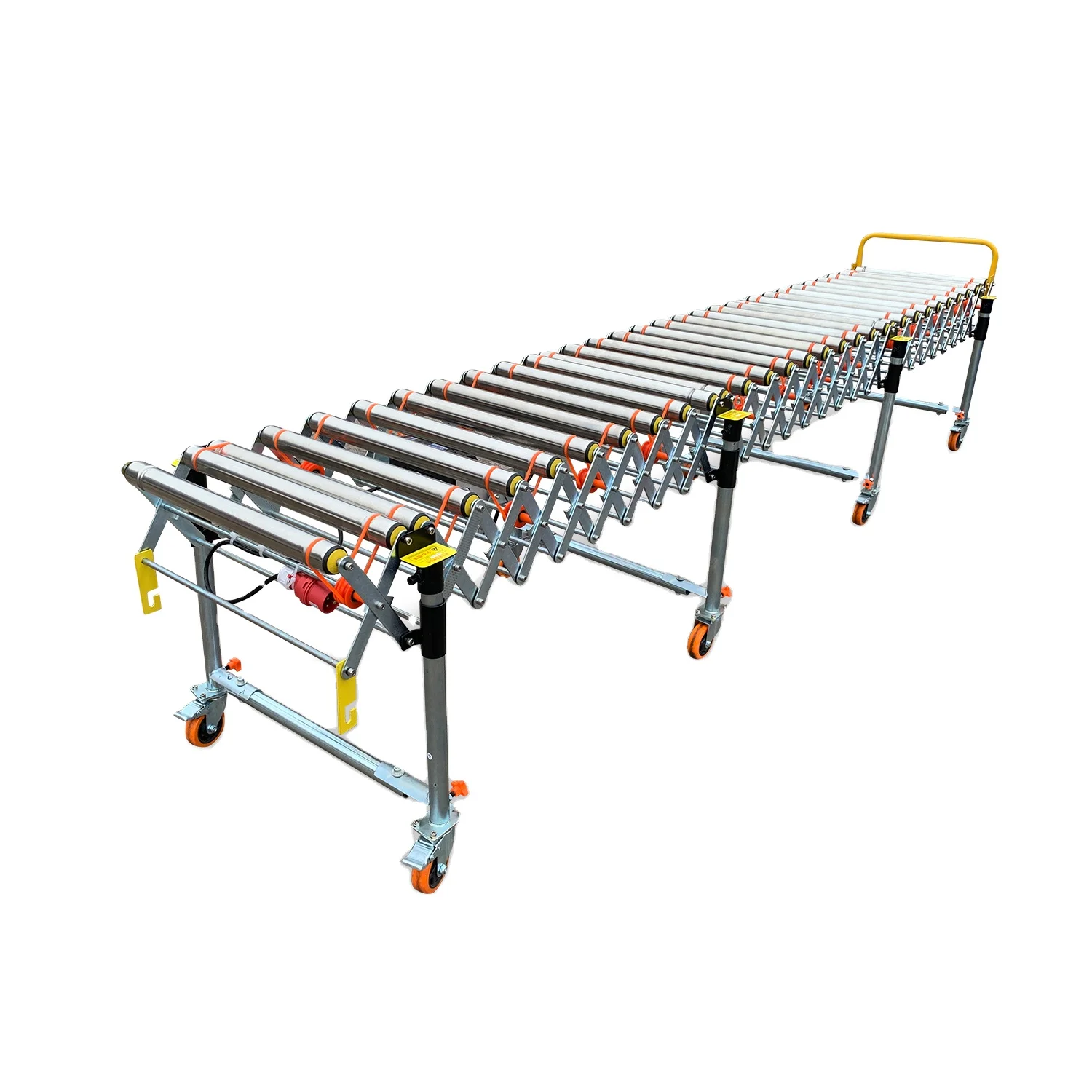 Customized stainless steel roller conveyor galvanized pipe roller o belt running with power flexible conveyor line