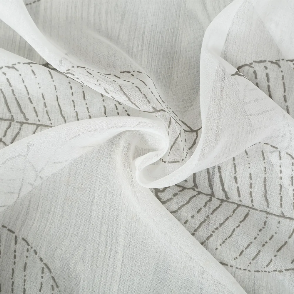 Germany rustic palm  printed semi sheer ready made curtain