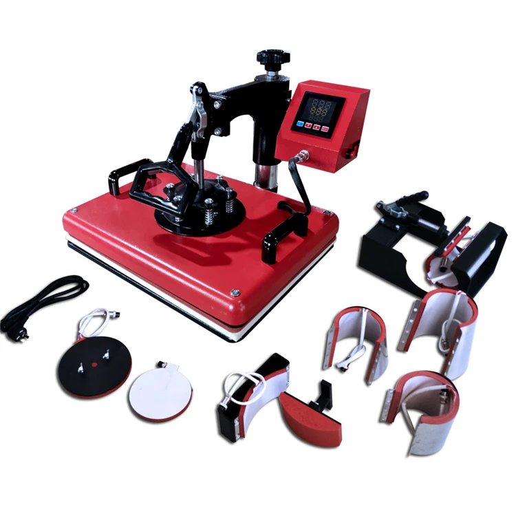 semi-automatic 8 In 1 Combo Heat Transfer Machine 38*38cm Sublimation Heat Press Machine For Mug/Hat/Tshirt/Slate Rock/MDF