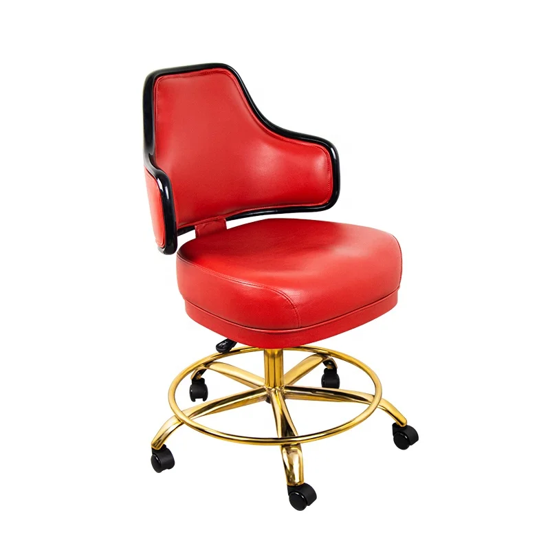 YH New Arrival Lucky Red Luxury Metal Gambling Poker Bar Player Chair Rotate 360 Degrees Casino Slot Machines Chairs