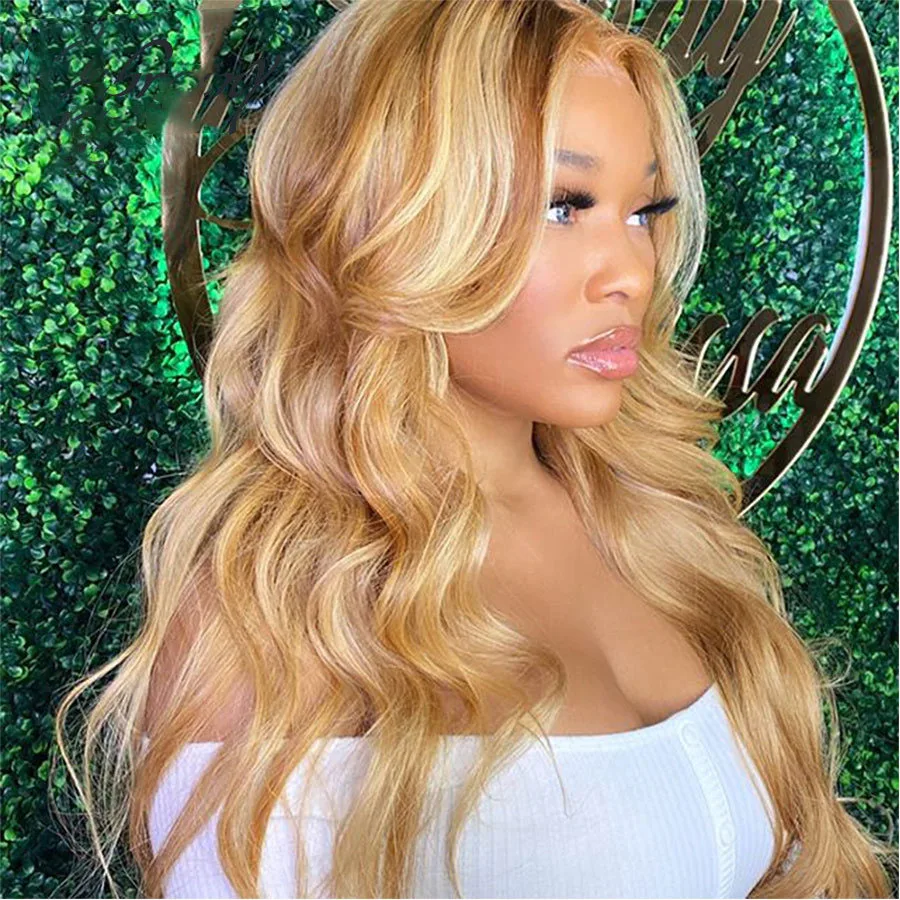 Newest highlight 613 honey blonde colorful 13x4 body wave straight vendors 13*6 lace front wigs