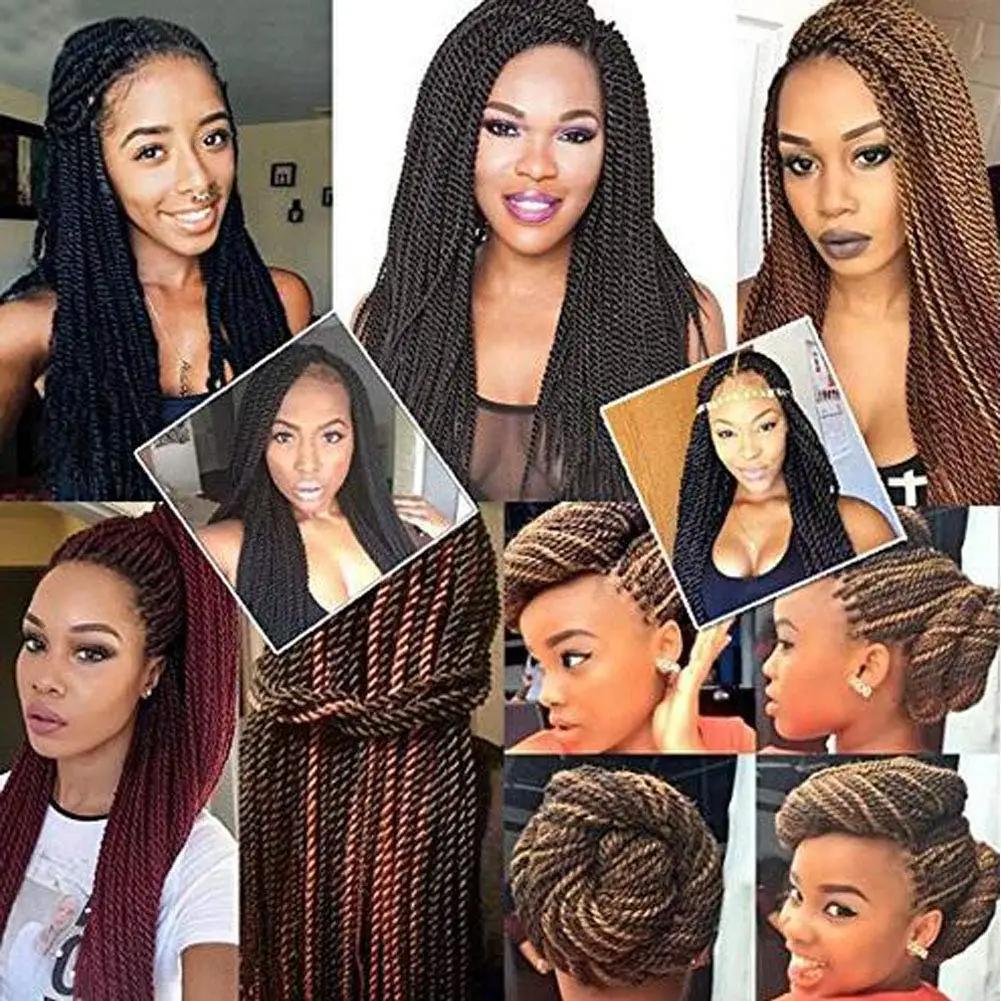 22 Strands/Pack Braids Senegalese Twist Ombre Crochet Hair Extensions Box Braid Crochet Hair Box Braid Extensions