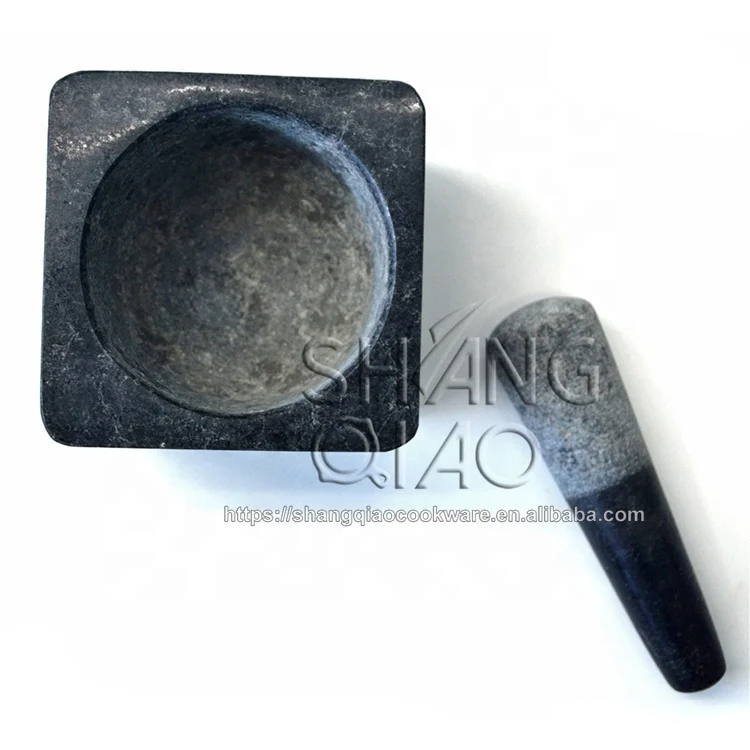
Polished Surface Square Mortar and Pestle Set Granite 