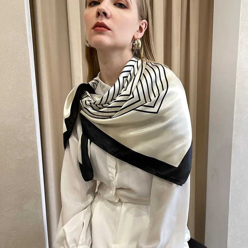 RARA Wholesale Custom New Design Digital Printing Silk Scarf Printed Head Accessories Square Satin Hijab Scarf