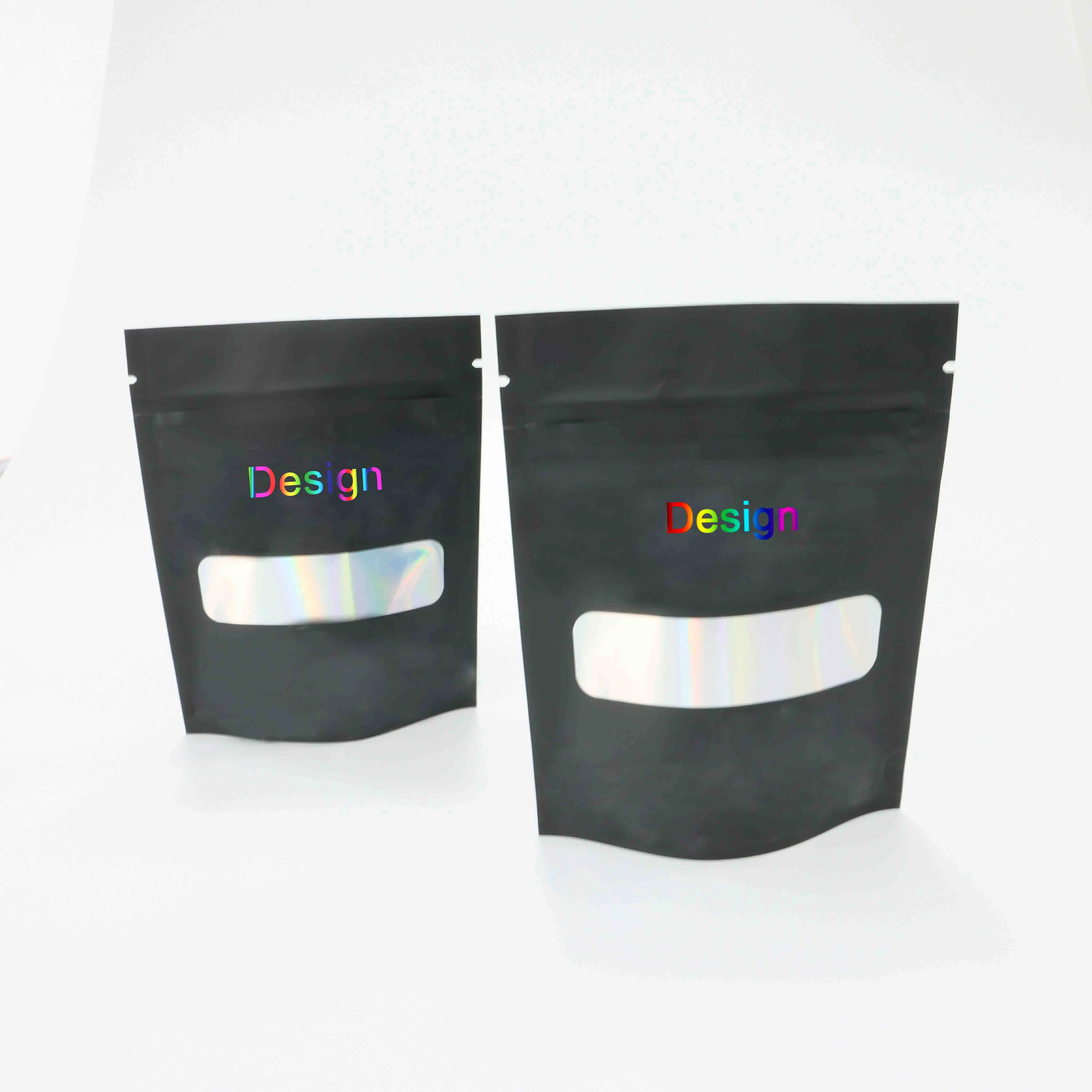 Zipper bag packaging black clear window matte glossy digital mylar Child Resistant Exit Medicine Bags mylar bags wholesale