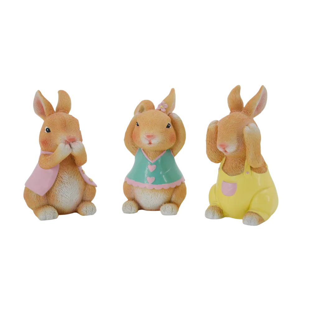 Custom Easter Resin Decorative Bunny Ornaments Standing Rabbit