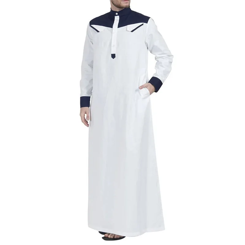 New design khamis muslim islamic clothing saudi arabic men daffah thobe
