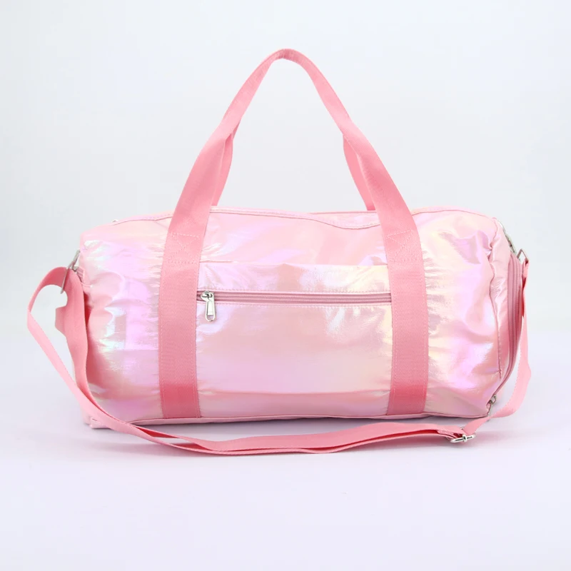 Custom Yoga Gym Travel Sneaker Storage Bag Holographic Gym Sport luxury Duffle Bag Weekender Overnight Bag for women