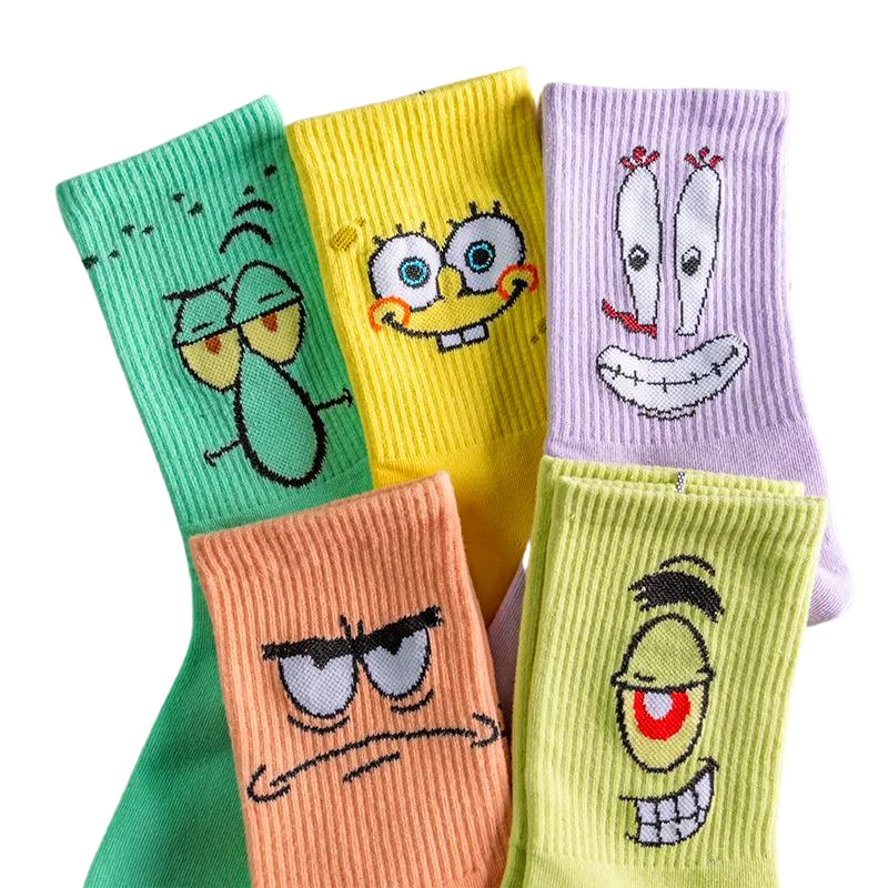 Women Anime Cartoon Sponge Bob Patrick Cotton Socks