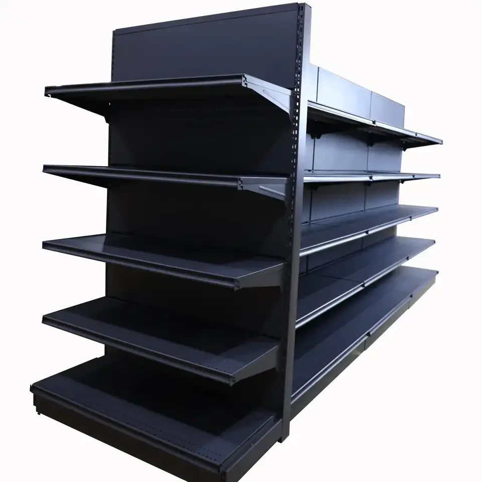 custom black supermarket shelf store stand shop metal display material storage rack