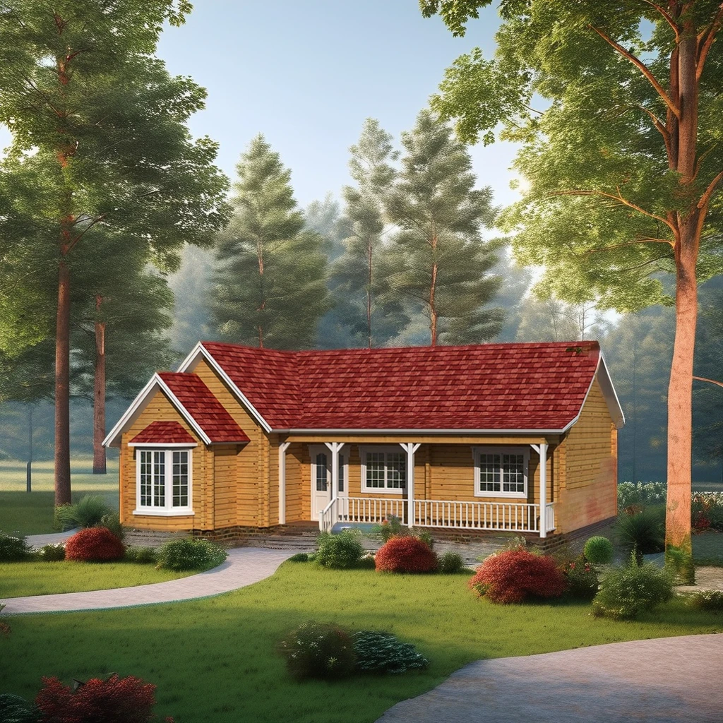 Chinese-Style Prefab Villa Waterproof Prefabricated Steel Structure and Container House with Carport Wood Bungalow Design