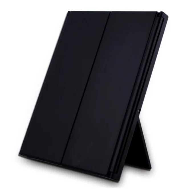 China wholesale cheap Tri-Fold Makeup Mirror with LED Light Portable Travel Small Pocket Mirrors Travel Fold Cosmetic Mirror