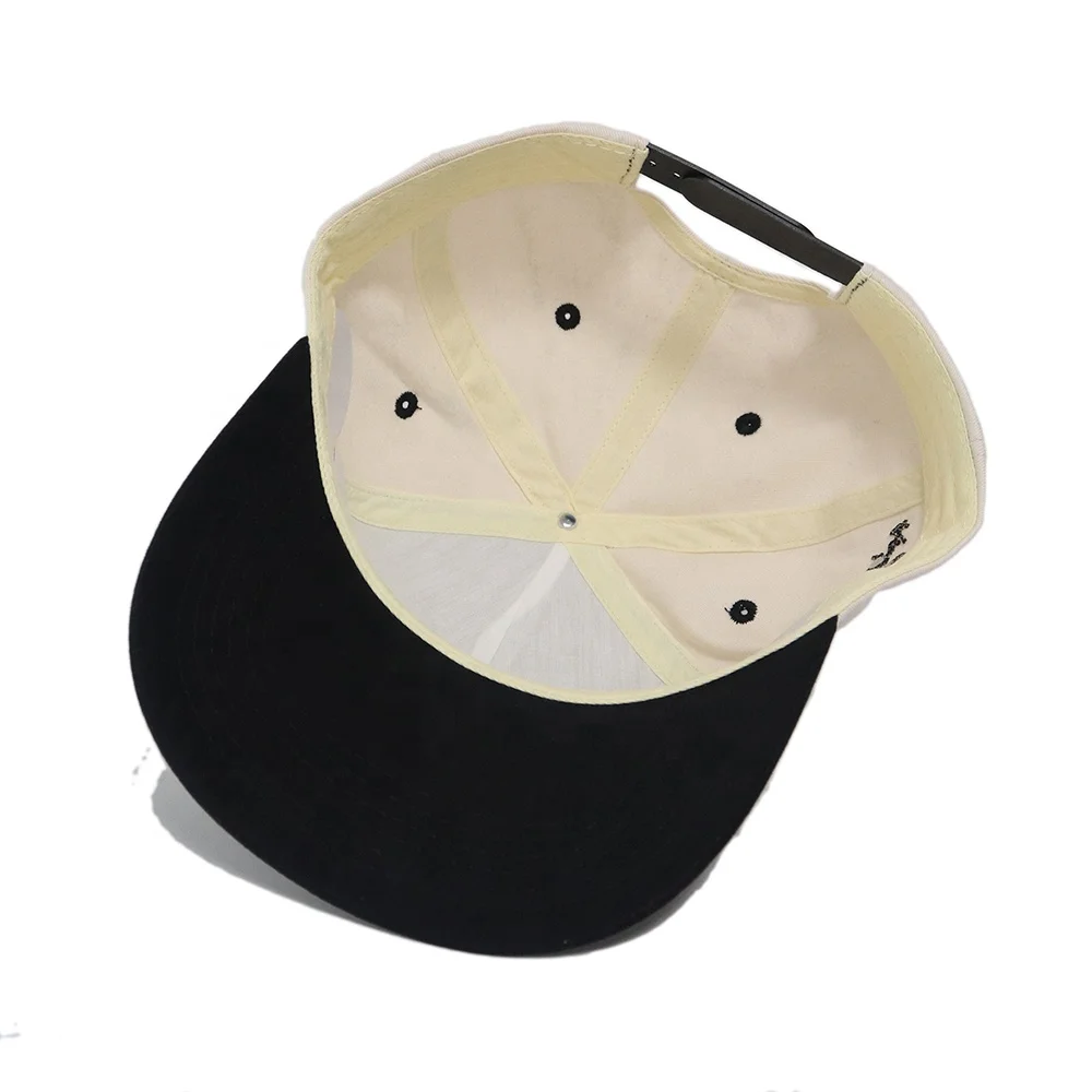 High quality unisex black embroidery 5 Panel baseball cap custom Suede two tone snap strap hats baseball cap