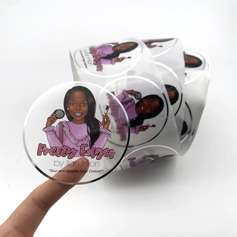 Custom Transparent Plastic Pvc Round Sticker Printing Sheet Self Adhesive Clear Vinyl Sticker Label