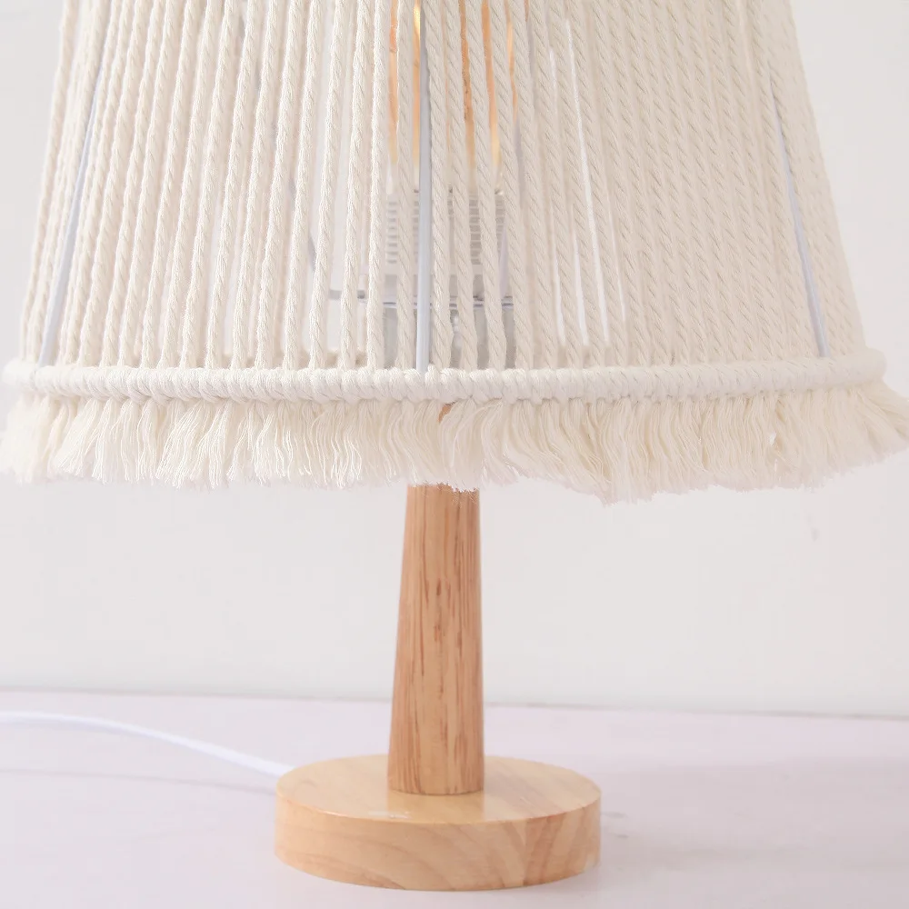 Premium Quality 100%Cotton  Bohemian Style Chandelier Macrame Desk Lamp Nordic Rustic Boho Lamp Shade