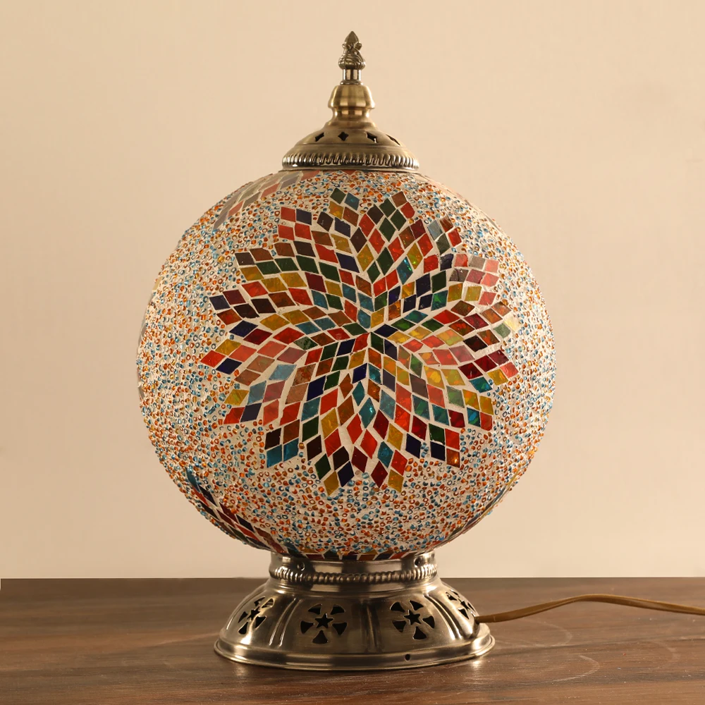 Handmade Bedside Mood Accent Night Lamp Turkish Moroccan style Mosaic Table Desk Light Lampshade