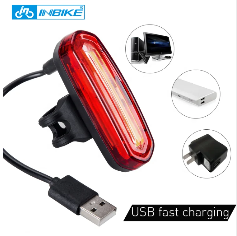 INBIKE Bicycle Accessories Rear Lights USB Portable Cycling Multifunctional LED Tail Light Bike