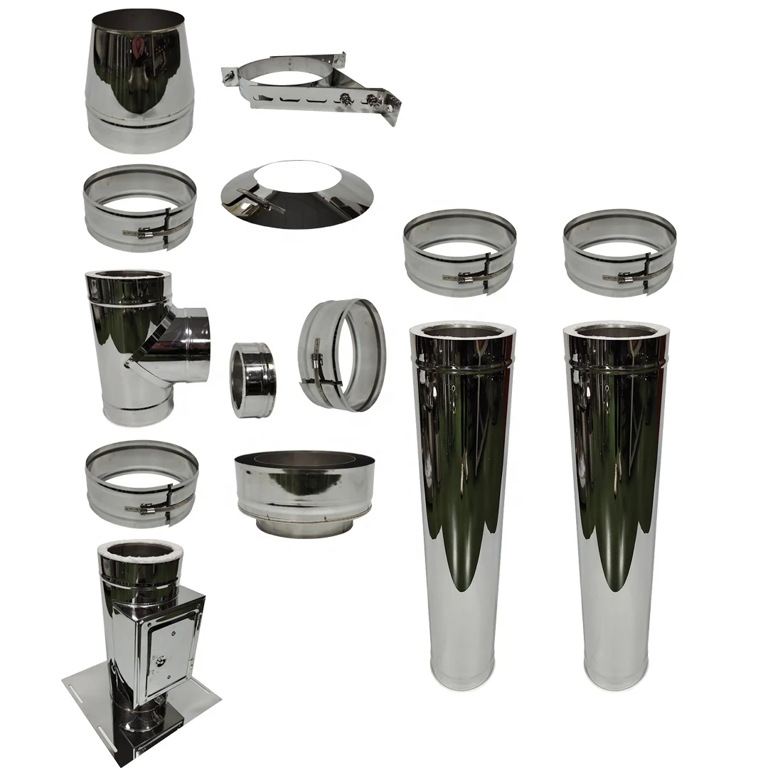 CE Diameter 150 mm Stainless Steel Construction Chimney Flue Kit/Double Wall Pipe Wood Stove Chimney Kit