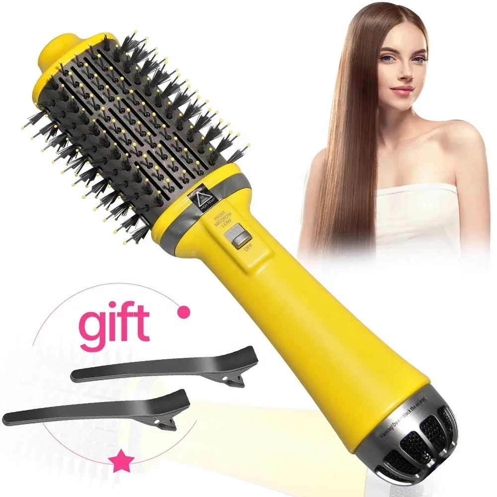 2 IN 1 One Step Hair Dryer Hot Air Brush Hair Straightener Curler Comb Electric Blow Dryer brush hair styling tools