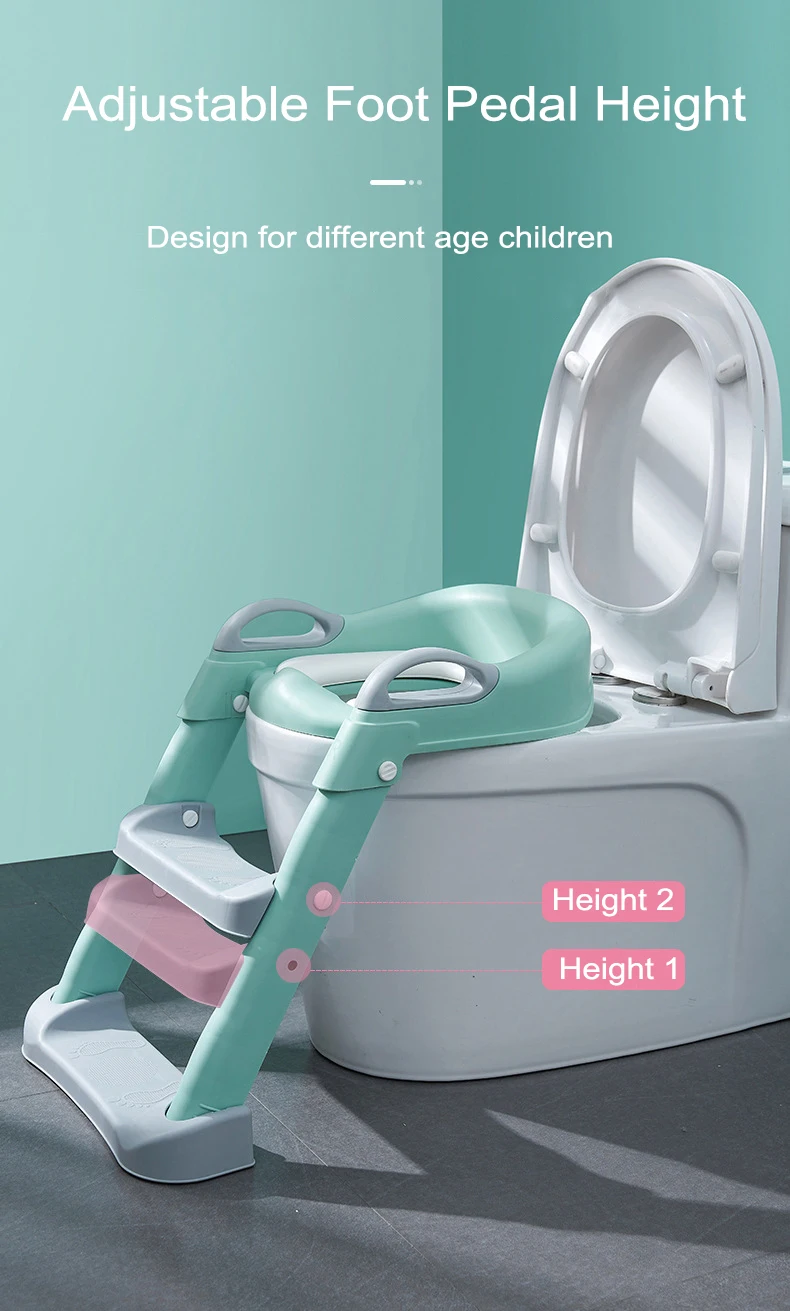 Folding Infant Potty Seat Urinal Backrest Training Chair with Step Stool Ladder for Baby Toddlers Boys Girls Safe Toilet Potties