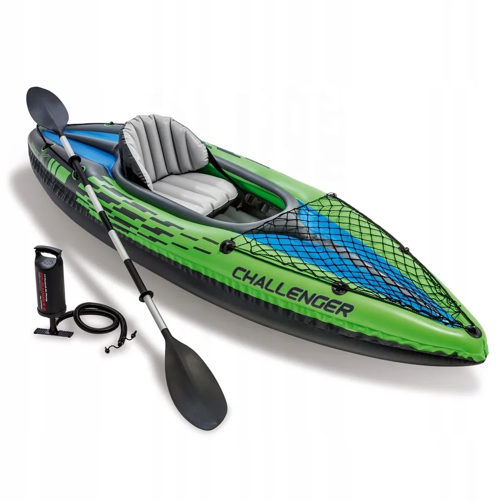 Challenger 1 Person Fishing Raft High Pressure PVC Inflatable Canoe Kayak For Water Sport