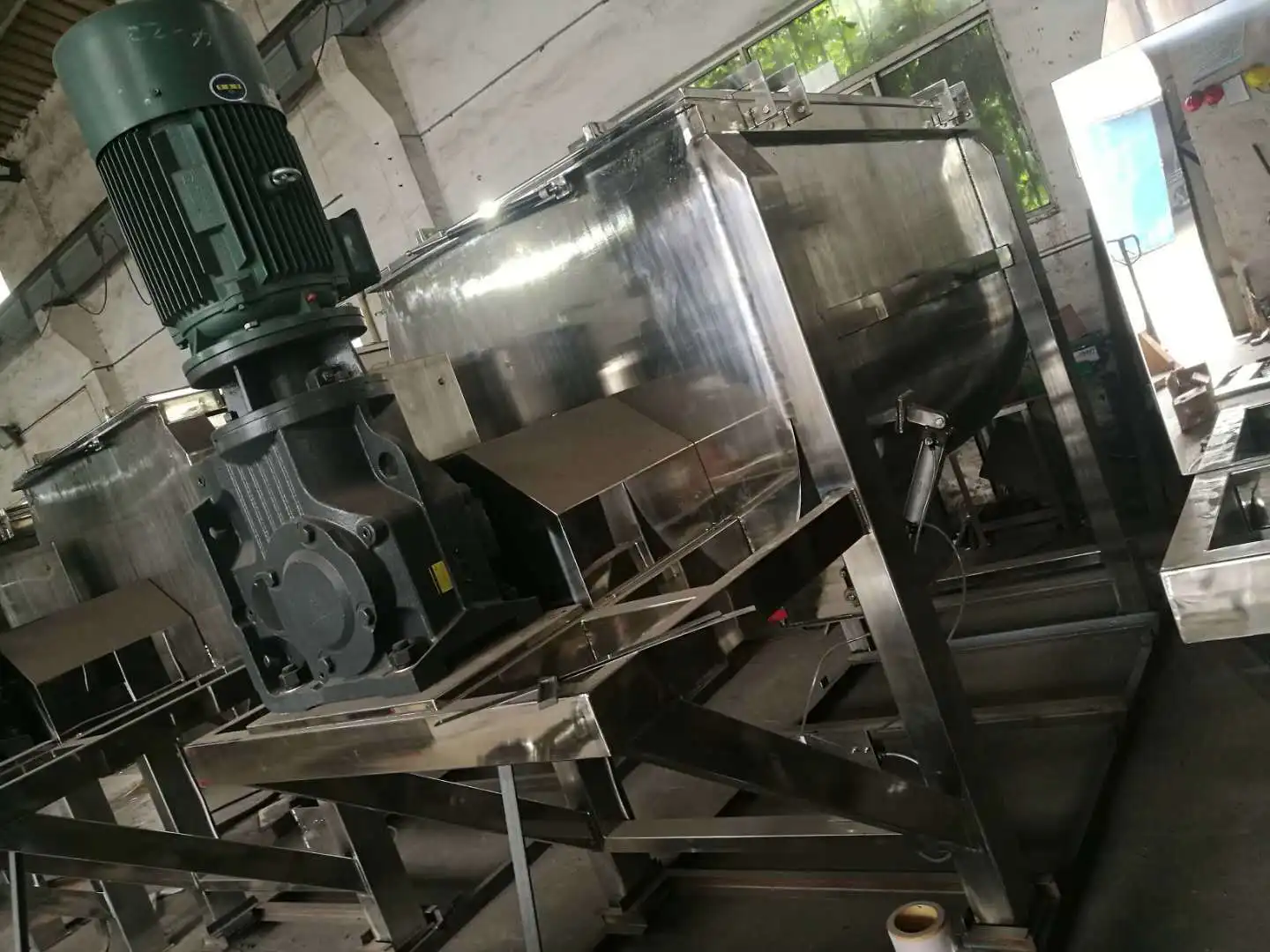 Horizontal Industrial SS304 SS316L Dry Powder Ribbon Blender Mixer / Mixing Machine