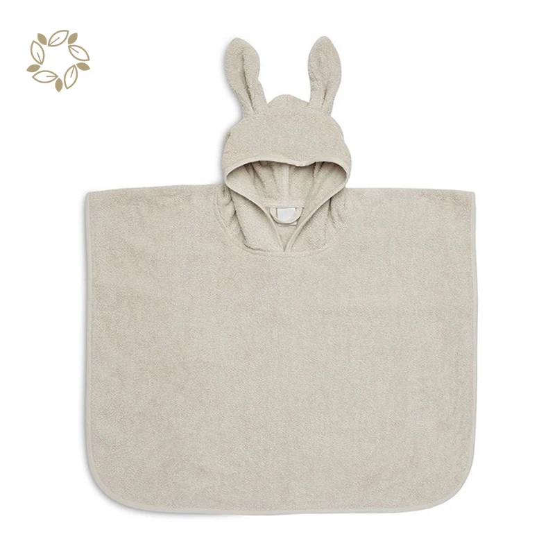 Baby Badponcho Bath Towel Organic Cotton Terry Beach Sustainable Hooded Poncho Hoody Blanket for Kids