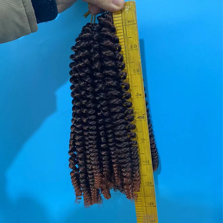 Ombre Spring Twist 8  Inches Wholesale Spring Braids Ombre Curly Spring Twist Crochet Braid Hair with Japanese  fiber