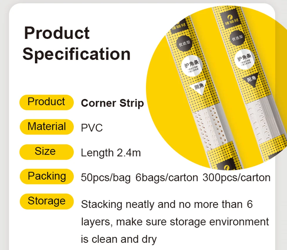 Qualified New PVC  Better Performance High Strength Plastic Corner Bead for Wall Edge