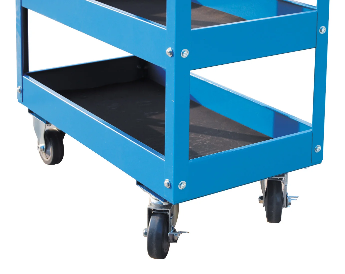 E318204  Garage Storage Utility Cart Rolling 3 Tier Book Trolley Metal Steel Tool Cart with Handles and Wheels