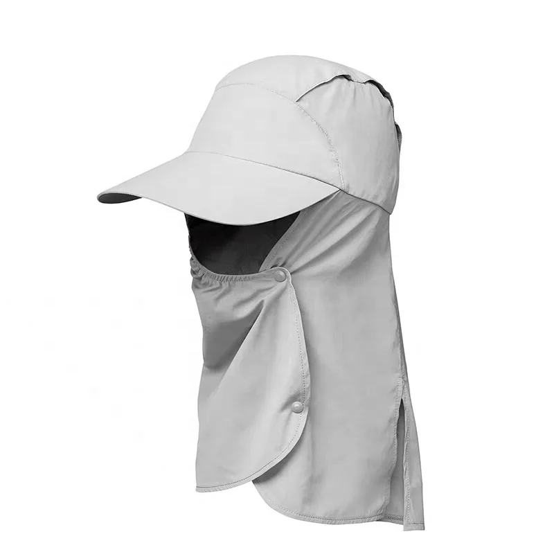 
Neck Flap Face Mask Sunshield Grey Fishing Baseball Cap Men Women Unisex Summer Camping Outdoor Sun Cap Gorras 