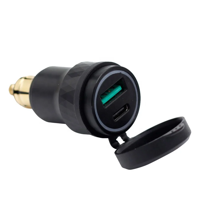 charger for EU BMW car bus motorcycle boat 30W quick charge 3.0 A female c female car panel mount 2 in 1 USB