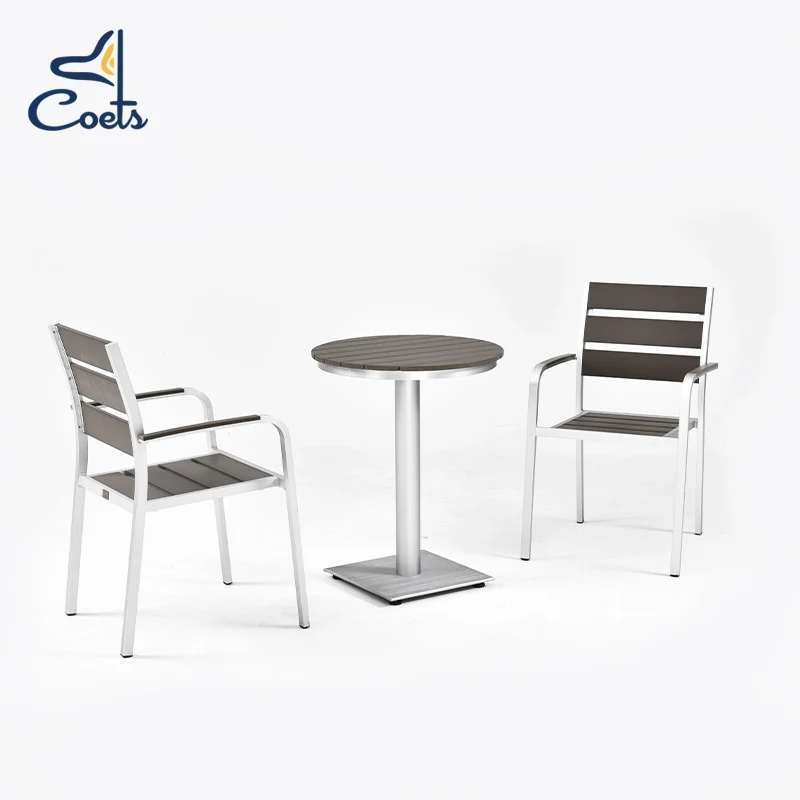 Coets  High Quality Brushed Aluminum Patio Restaurant tables and chairs Outdoor restaurant Furniture outdoor dining set
