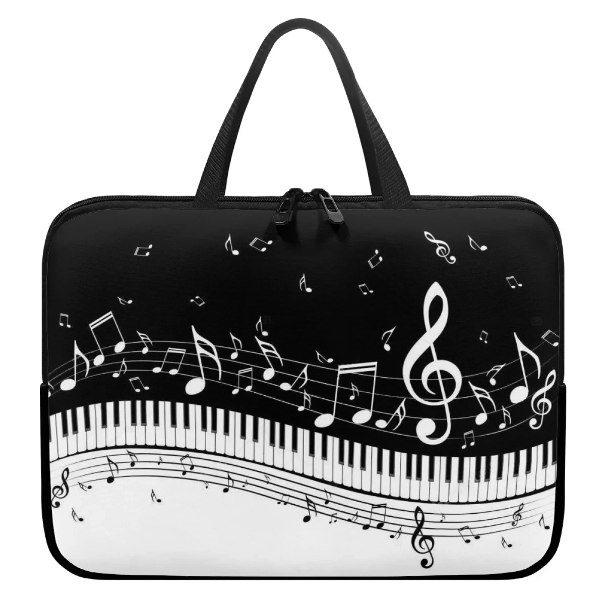 Supplier Wholesale Custom Travel Universal Portable Tablet Bag Music Note Piano Creative Handbag Print On Demand Laptop Bags