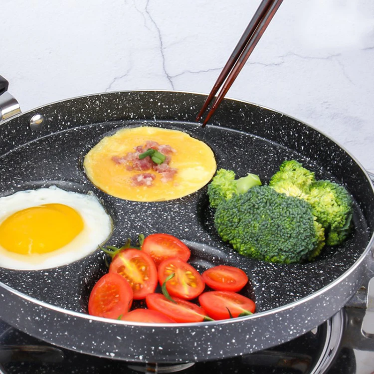 EXW price Hot Selling Multi Function 4 Holes Non-Stick Breakfast Pancake Cooking Egg Frying Pan