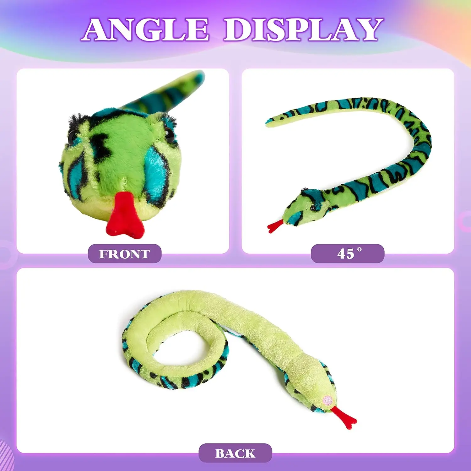 Realistic 40' LED Light Up Snake Stuffed Animal Snake Plush Toy Glowing Up Stuffed Animal for Practical Jokes