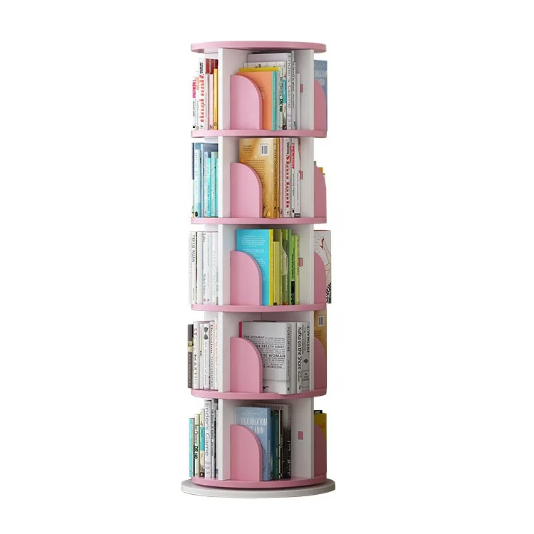
Haichuan Sun flower Space saving Cheap Newest Design Rotating Wood Storage Book Shelf bookcases 
