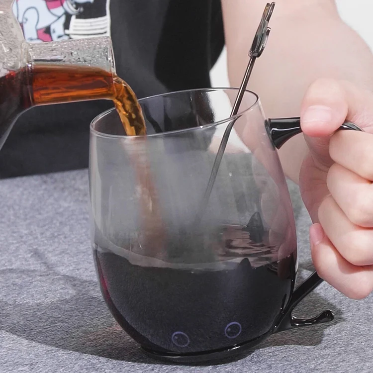 B098B Amazon Top Seller Personalized Beer Magic Drinking Gradient Tea Cups Wholesale Coffee Clear Glass Mugs With Handles