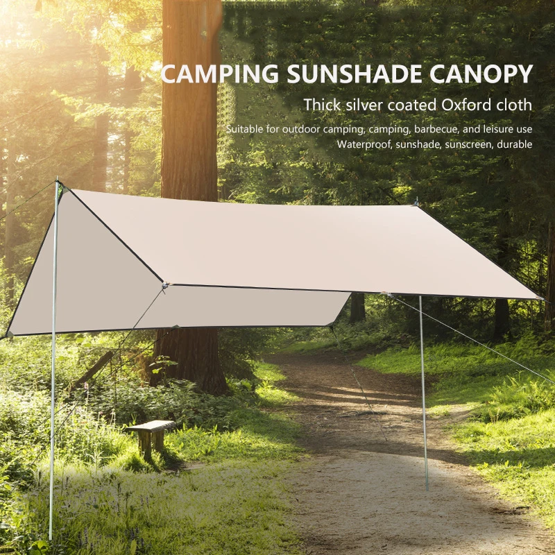 Outdoor Camping Beach Portable Waterproof UV-resistant Canopy Folding Retractable Tarpaulin