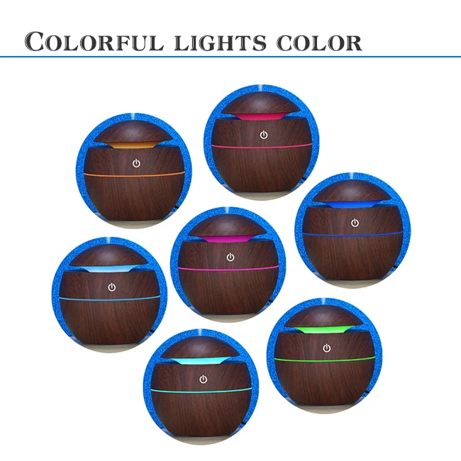 Free sample ball shape mini 200ML usb car humidifier Led 7 colorful night light air humidifier aroma diffusers