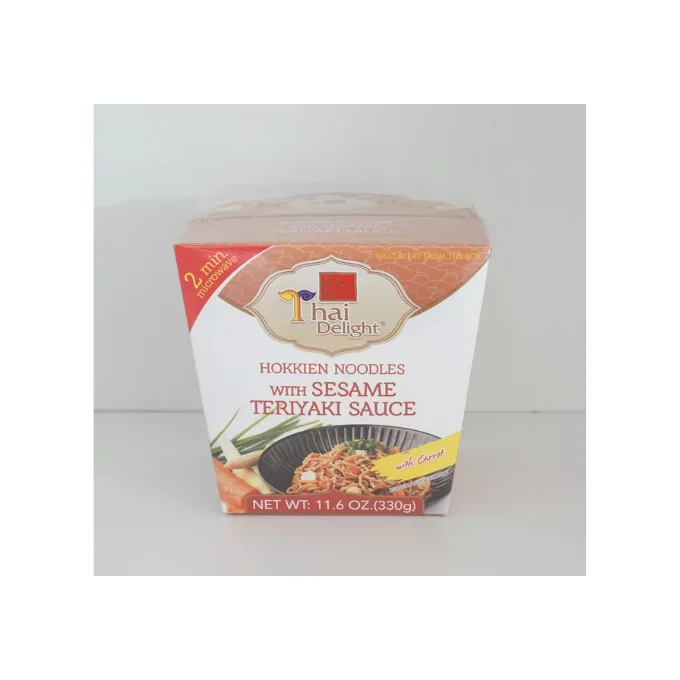 Japanese Style Instant Food Easy Cook Hokkien Noodle with Carrot Sesame and Teriyaki Sauce by Thai Delight Paper Cups